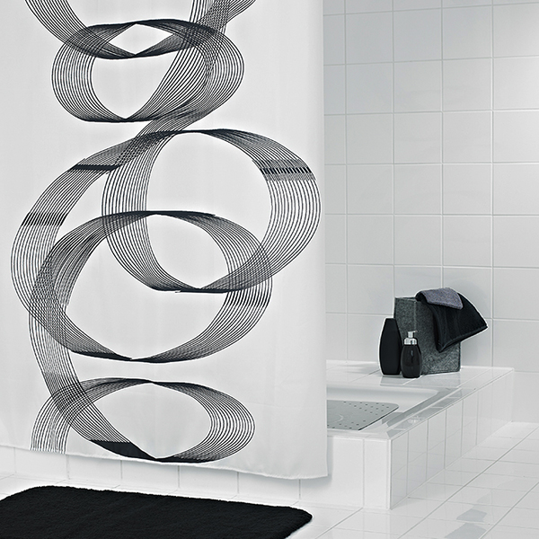 Штора для ванных комнат 180 х 200 см Ridder Loop чёрный