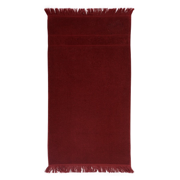 Полотенце с бахромой 70 х 140 см Tkano Essential бордо