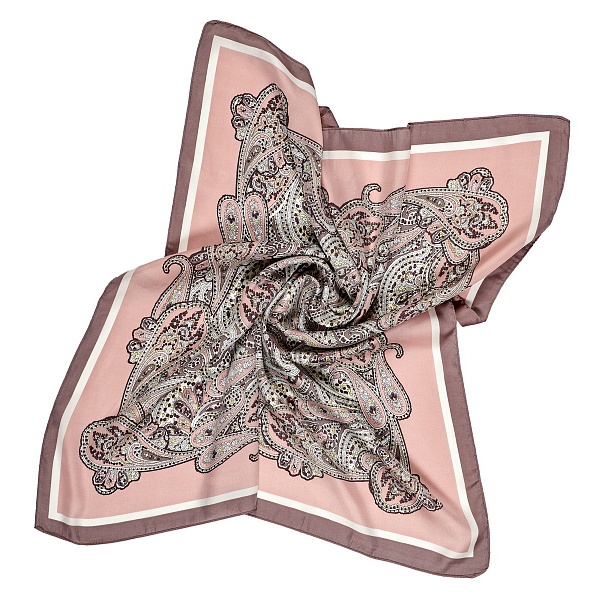 Платок шейный 70 х 70 см Bradex Орнамент розовый