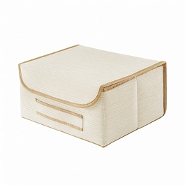 Коробка для хранения с крышкой Casy Home 35 х 28 см молочный