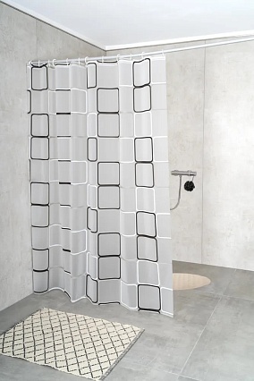 Штора для ванных комнат 180 х 200 см Ridder Modern Retro полупрозрачный