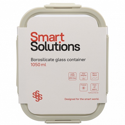Контейнер стеклянный 1,05 л Smart Solutions светло-бежевый