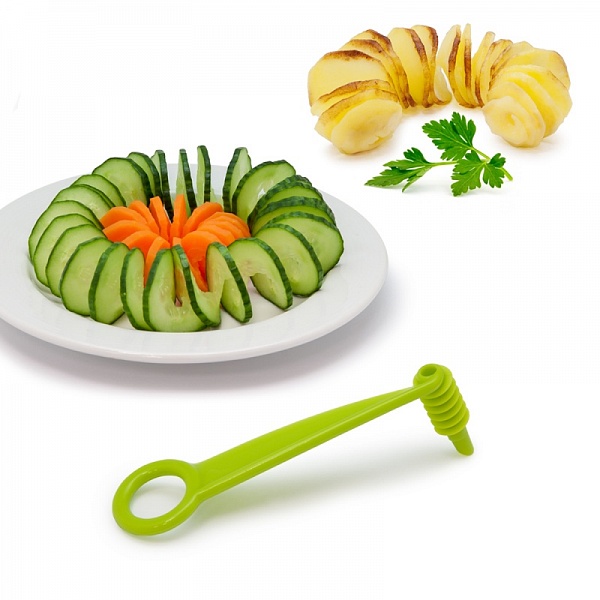 Нож-декоратор для спиральной нарезки Borner салатовый