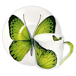 Кофейная пара 100 мл Taitu Butterfly зелёный