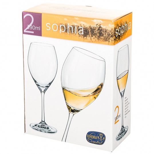 Набор бокалов для вина 390 мл Bohemia Crystal Sophia 2 шт