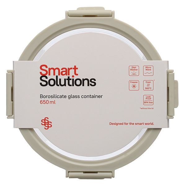 Контейнер стеклянный 650 мл Smart Solutions светло-бежевый