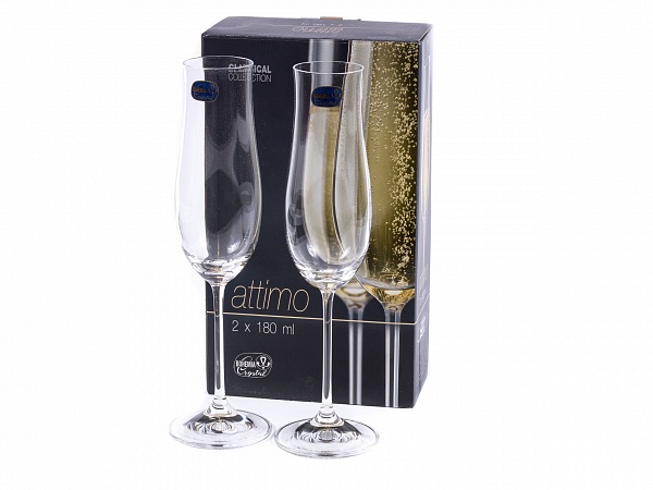Набор бокалов для шампанского 180 мл Bohemia Crystal Аттимо 2 шт