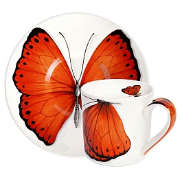 Кофейная пара 100 мл Taitu Butterfly красный