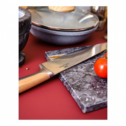 Набор кухонных ножей в подставке с точилкой Walmer Bristol коричневый