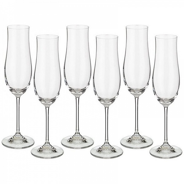 Набор бокалов для шампанского 180 мл Bohemia Crystal Аттимо 6 шт
